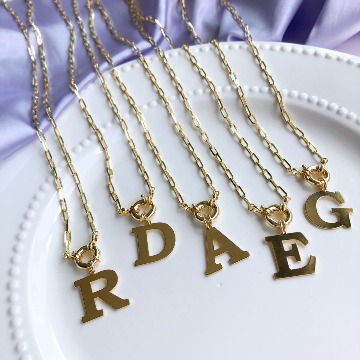 Colar De Letras Banhado Em Ouro 18k [F027] - Image 4