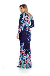 Vestido Longo Viscolycra Manga Longa Estampa [F081] - Image 2
