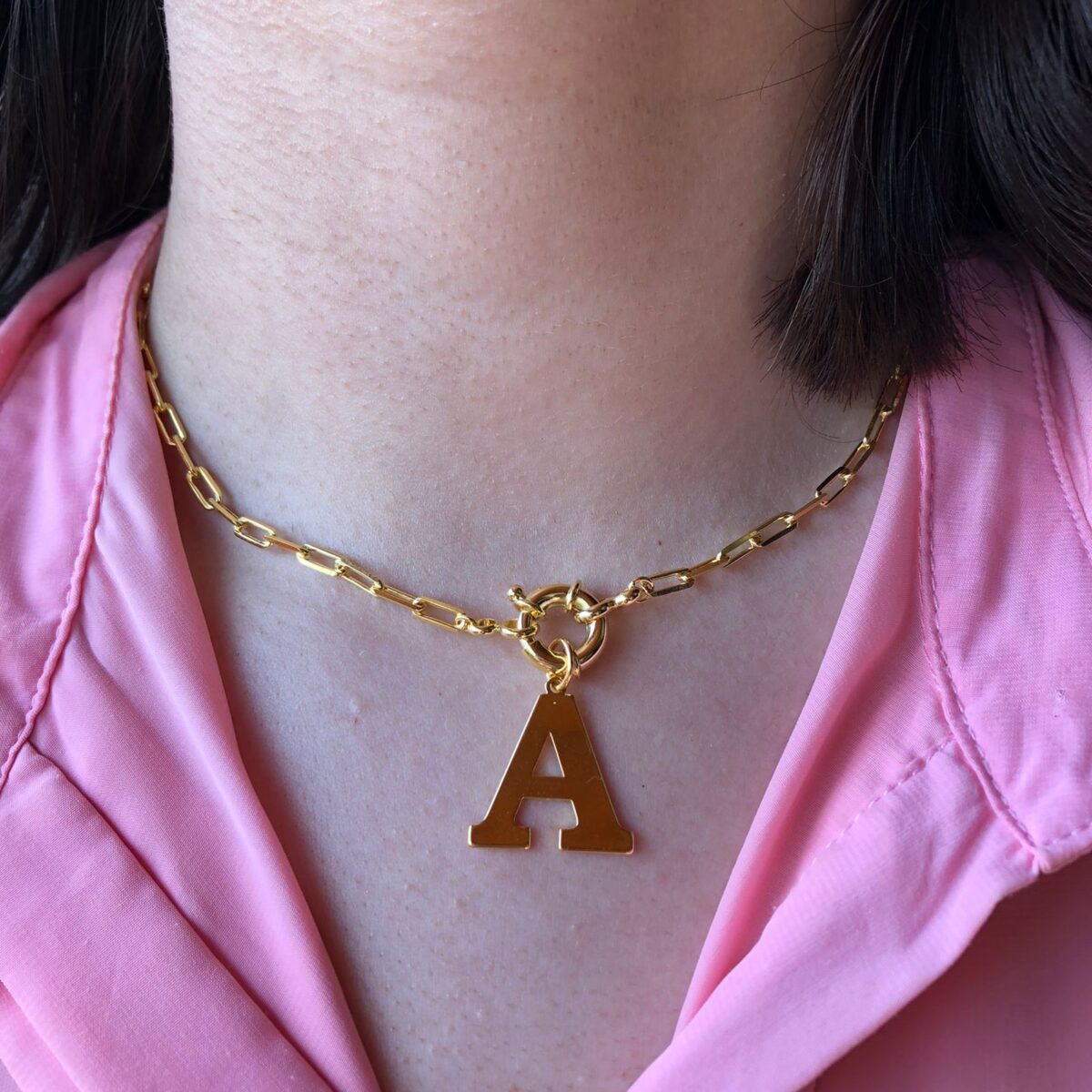 Colar De Letras Banhado Em Ouro 18k [F027] - Image 2