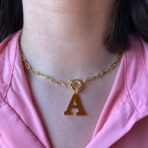 Colar De Letras Banhado Em Ouro 18k [F027] - Image 2
