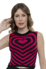 Cropped Tricot Modal Coração Sem Manga [F081] - Image 2