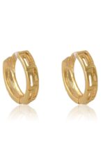 Brinco Argolinha Trabalhada Com Vazado Banhado Em Ouro 18k [F027] - Image 3