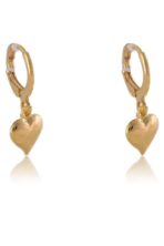Brinco Argolinha Com Coração Grande Banhado Em Ouro 18k [F027] - Image 3