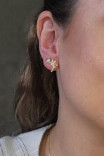 Brinco Pequeno Fé Banhado Em Ouro 18k [F027]
