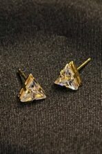 Brinco Triângulo De Zircônia Banhado Em Ouro 18k [F027] - Image 2