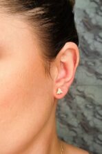 Brinco Triângulo De Zircônia Banhado Em Ouro 18k [F027]