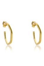 Brinco Médio Pentágono Banhado Em Ouro 18k [F027] - Image 3