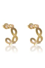 Brinco Argolinha Com Vazados Ovais Banhado Em Ouro 18k [F027] - Image 3