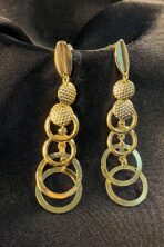 Brinco Médio Com Círculos Diferentes Banhado Em Ouro 18k [F027] - Image 2