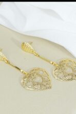 Brinco Médio Com Corações Vazados Banhado Em Ouro 18k [F027] - Image 2