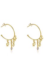 Brinco Argola Médio Com Pingente Esotéricos Banhado Em Ouro 18k [F027] - Image 3