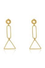 Brinco Médio Com Formas Geométricas Banhado Em Ouro 18k [F027] - Image 3