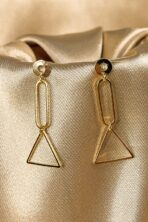 Brinco Médio Com Formas Geométricas Banhado Em Ouro 18k [F027] - Image 2