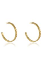 Brinco Argola Média Trabalhada Banhado Em Ouro 18k [F027] - Image 3