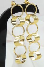 Brinco Grande De Círculos Interligados Banhado Em Ouro 18k [F027] - Image 2