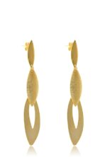 Brinco Grande De Folhas Sobrepostas Banhado Em Ouro 18k [F027] - Image 3