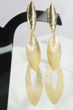Brinco Grande De Folhas Sobrepostas Banhado Em Ouro 18k [F027] - Image 2