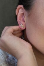 Brinco Coração Cristal Banhado Em Ouro 18k [F027]