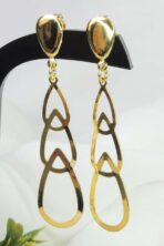 Brinco Três Gotas Vazadas Banhado Em Ouro 18k [F027] - Image 2