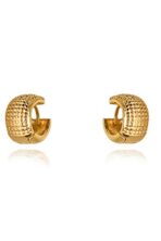 Brinco De Argolinha Grossa Trabalhada Banhado Em Ouro 18k [F027] - Image 3