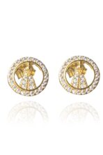 Brinco Mini Zircônias De Nossa Senhora Banhado Em Ouro 18k [F027] - Image 3
