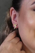 Brinco Fé Com Zircônias Banhado Em Ouro 18k [F027]