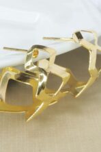 Brinco Argola De Losango Banhado Em Ouro 18k [F027] - Image 2