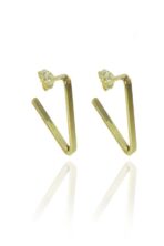 Brinco Argola De Triângulo Banhado Em Ouro 18k [F027] - Image 3