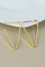 Brinco Argola De Triângulo Banhado Em Ouro 18k [F027] - Image 2
