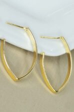 Brinco Argola Oval Banhado Em Ouro 18k [F027] - Image 2