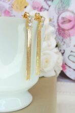 Brinco De Fita Com Zircônia Banhado Em Ouro 18k [F027] - Image 2