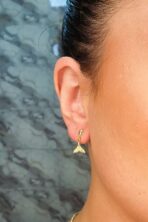 Brinco Cauda De Sereia Banhado Em Ouro 18k [F027]