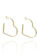 Brinco Argola Em Forma De Coração Lateral Larga Banhado Em Ouro 18k [F027] - Image 3