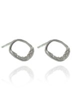 Brinco Losango Com Metade De Zircônia Em Prata 925 [F027] - Image 3