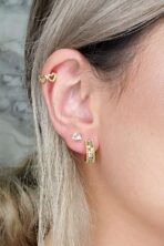 Brinco Argolinha Com Micro Zircônias Coloridas Banhado Em Ouro 18k [F027]