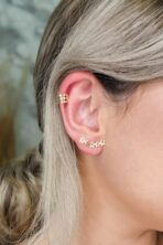 Brinco Ear Cuff Estrelas Pequenas Banhado Em Ouro 18k [F027]