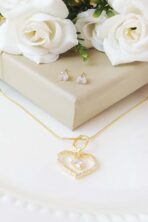 Conjunto Coração Trabalhado Com Zircônias [F027] - Image 2