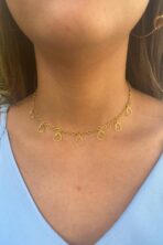 Choker Com Corações Banhado Em Ouro 18k [F027]