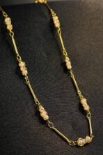 Colar Choker Com Mini Pérolas Na Corrente Banhado Em Ouro 18k [F027] - Image 2