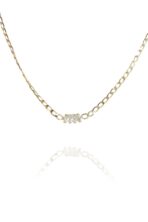 Choker De Corrente Chapada Com Zircônias Ao Centro Banhado Em Ouro 18k [F027] - Image 3