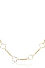 Colar Com Corrente Detalhada Com Flor Vazada Banhado Em Ouro 18k [F027] - Image 3