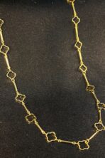 Colar Com Corrente Detalhada Com Flor Vazada Banhado Em Ouro 18k [F027] - Image 2