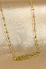Colar Com Corrente E Pingente Gratidão Banhado Em Ouro 18k [F027] - Image 2