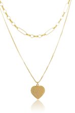 Colar Duplo Com Coração Banhado Em Ouro 18k [F027] - Image 3
