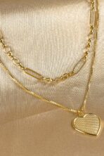 Colar Duplo Com Coração Banhado Em Ouro 18k [F027] - Image 2