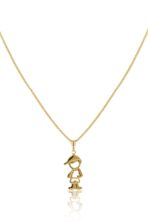Colar Com Pingente De Menino Banhado Em Ouro 18k [F027] - Image 3