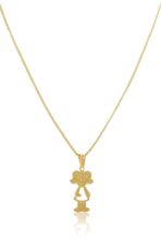Colar Com Pingente De Menina Banhado Em Ouro 18k [F027] - Image 3