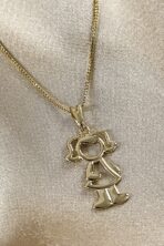 Colar Com Pingente De Menina Banhado Em Ouro 18k [F027] - Image 2