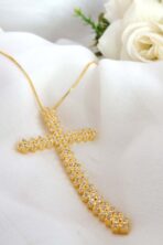 Colar Com Cruz Banhado Em Ouro 18k [F027] - Image 2