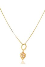 Colar Com Pingente Argolinha De Coração Banhado Em Ouro 18k [F027] - Image 3